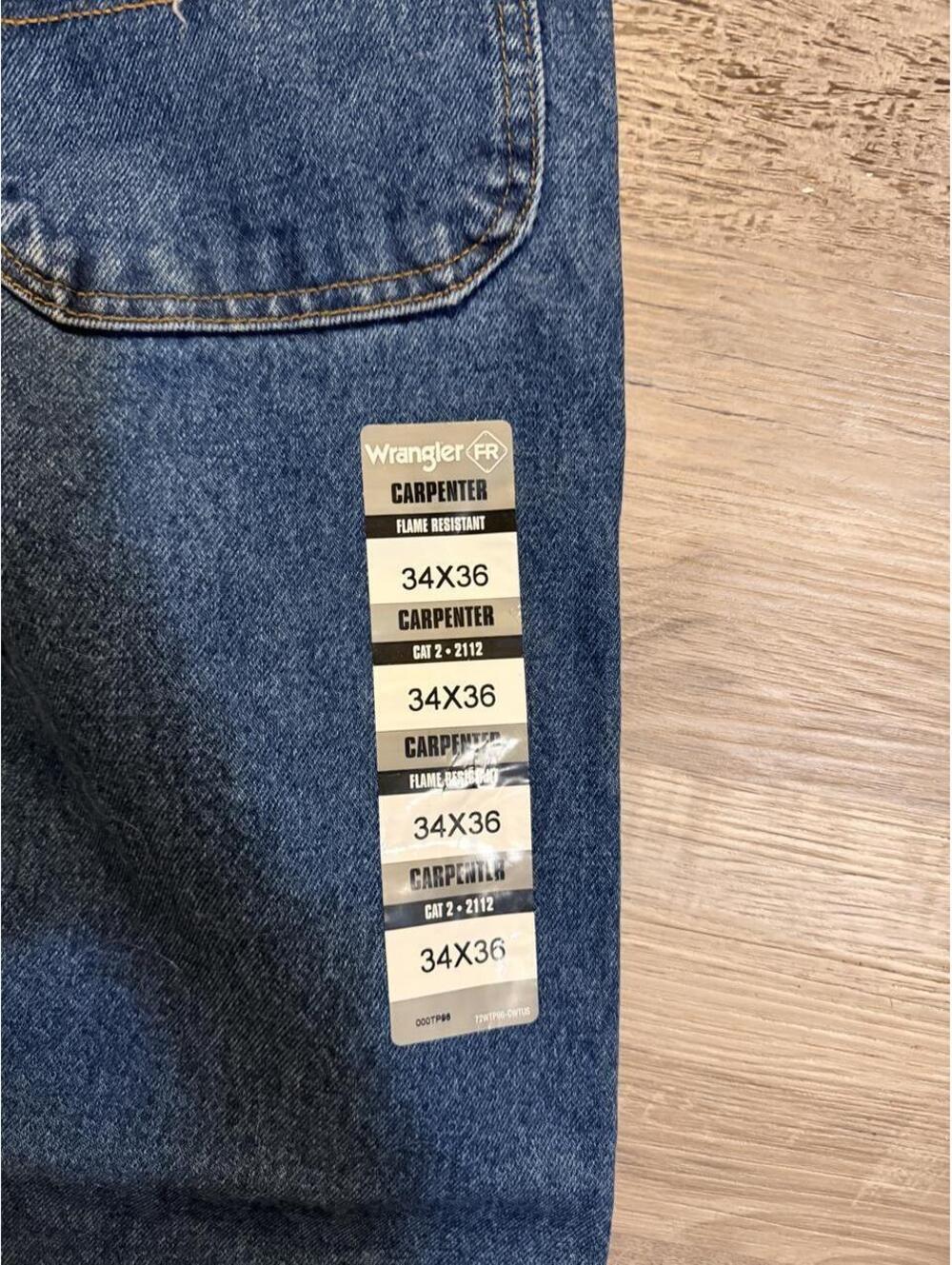 Wrangler Flame Resistant Carpenter Jeans Blue Size 34x36 - Picture 5 of 5